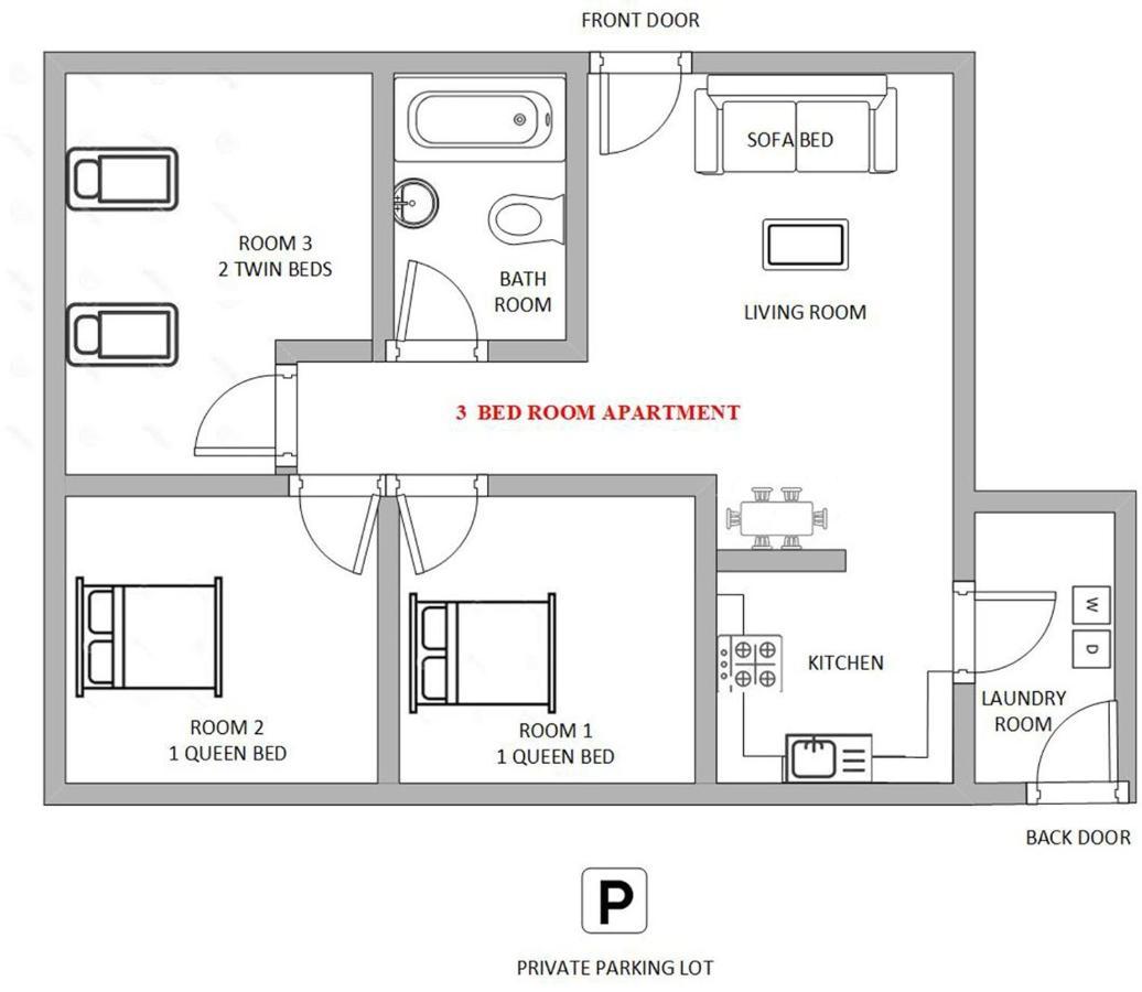 1 Or 3 Bedroom Apartment With Full Kitchen เพจ ภายนอก รูปภาพ